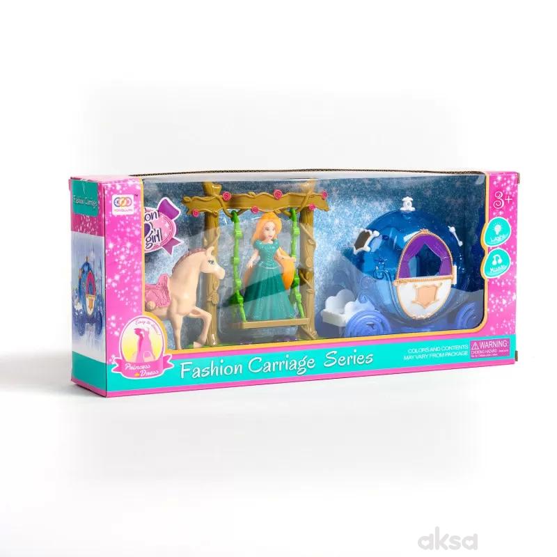 Qunsheng Toys, igračka lutka sa kočijom plav 