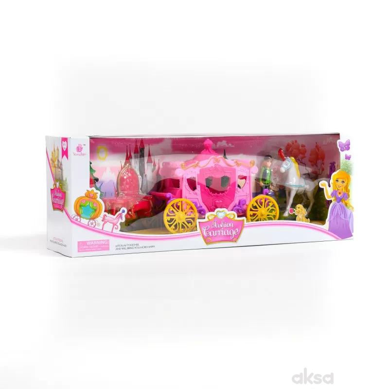 Qunsheng Toys, igračka lutka sa kočijom roz