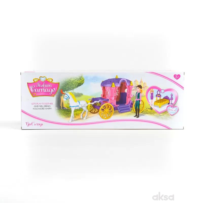 Qunsheng Toys, igračka lutka sa kočijom roz