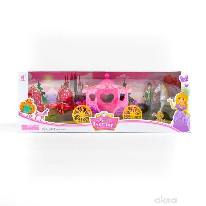 Qunsheng Toys, igračka lutka sa kočijom roz