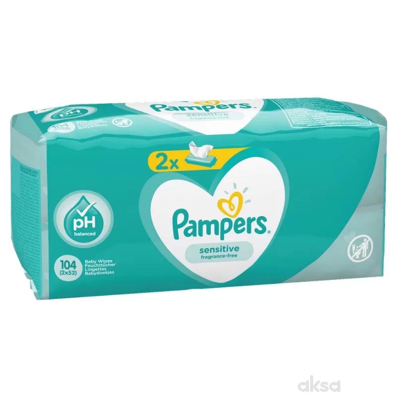 Pampers baby vlažne maramice sensitive 2x52kom