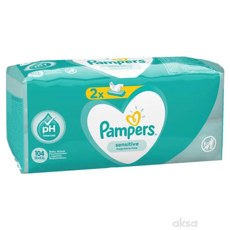 Pampers baby vlažne maramice sensitive 2x52kom 