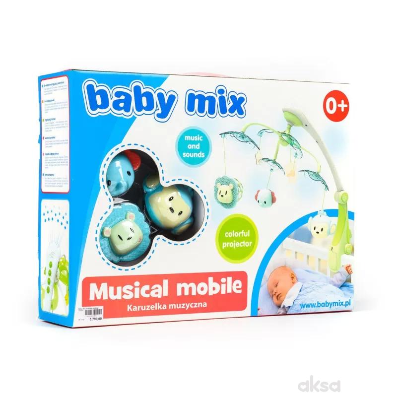 Baby Mix muzicka vrteška vesele životinjice zelena 