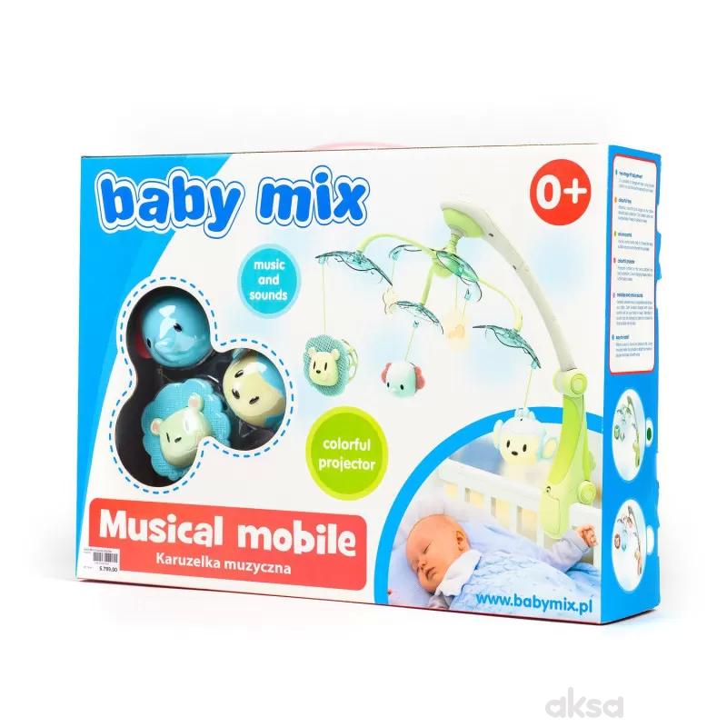 Baby Mix muzicka vrteška vesele životinjice zelena 