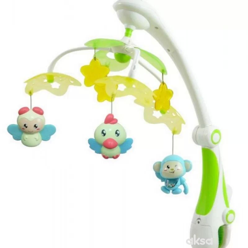 Baby Mix muzicka vrteška vesele životinjice zelena