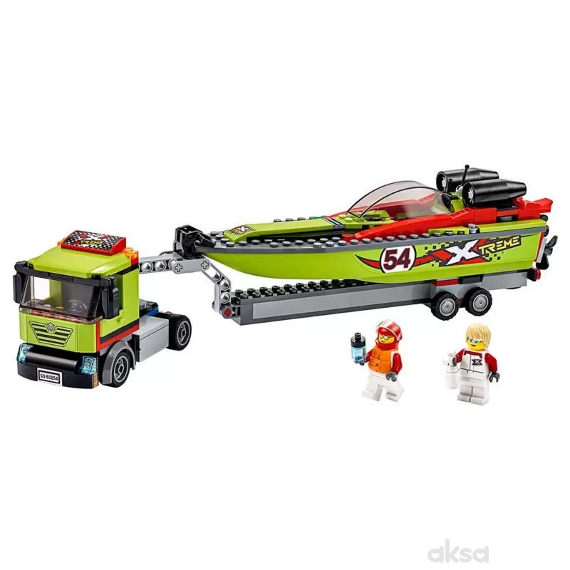 Lego City race boat transporter