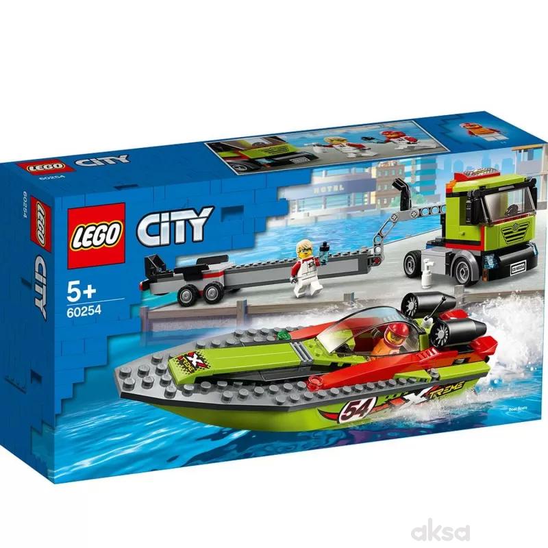 Lego City race boat transporter