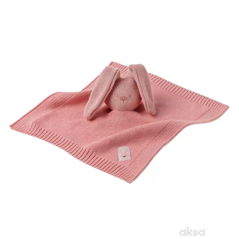 Nattou igračka pleteno ćebe sa likom zeke, pink