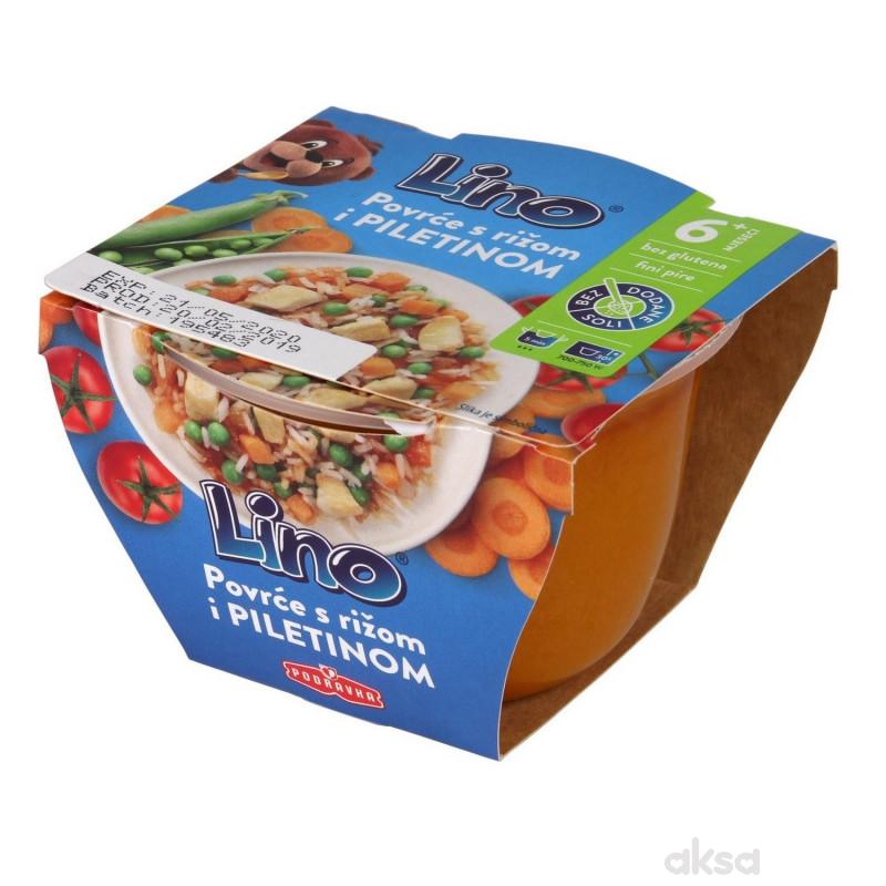 Lino Povrće s rižom i piletinom190g