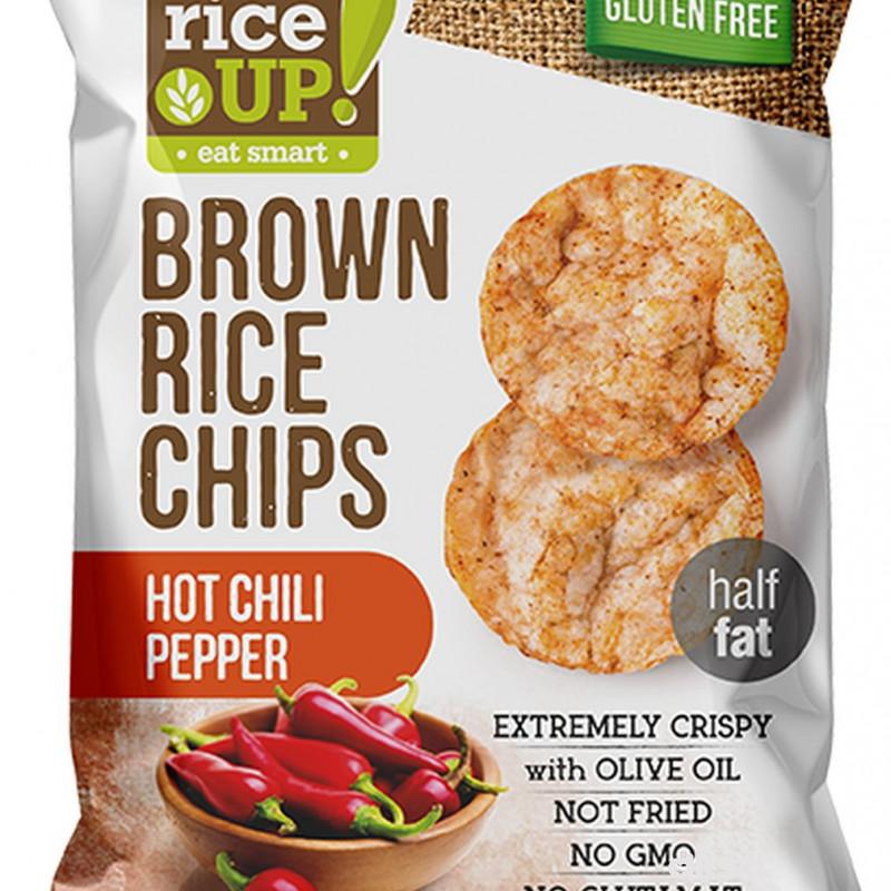 Rice up braon pirinčani čips hot čili paprika 60g