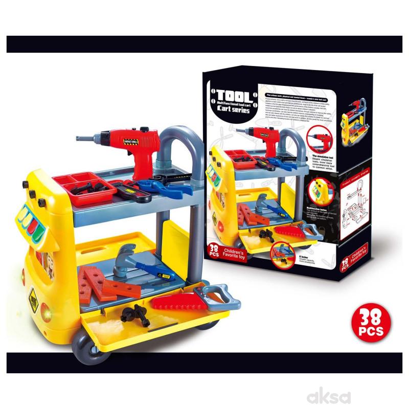 HK Mini igračka set kolica sa alatom
