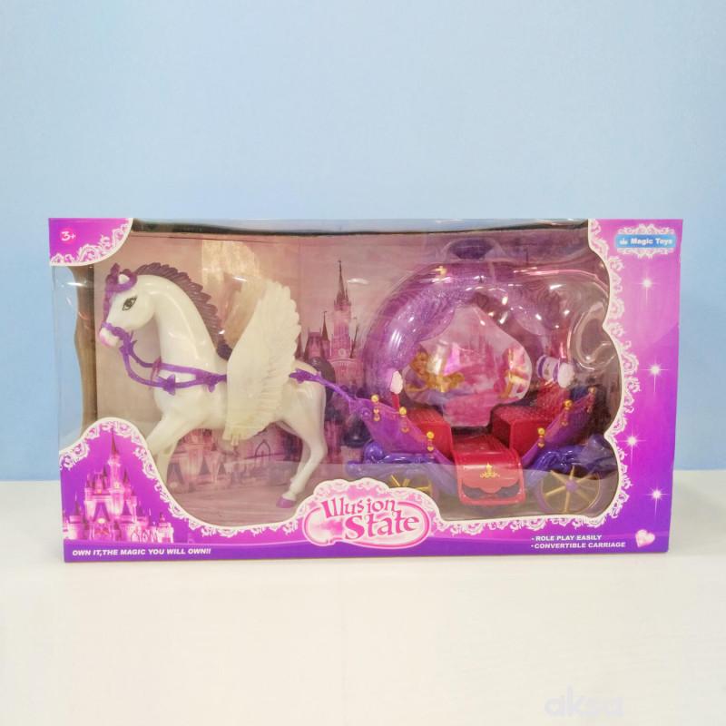 HK Mini igračka kočija za princeze, roze