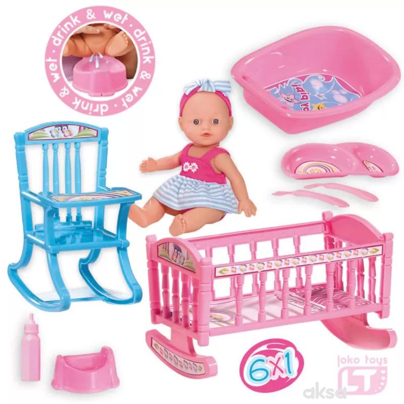 Loko toys, set - lutka beba sa dodacima
