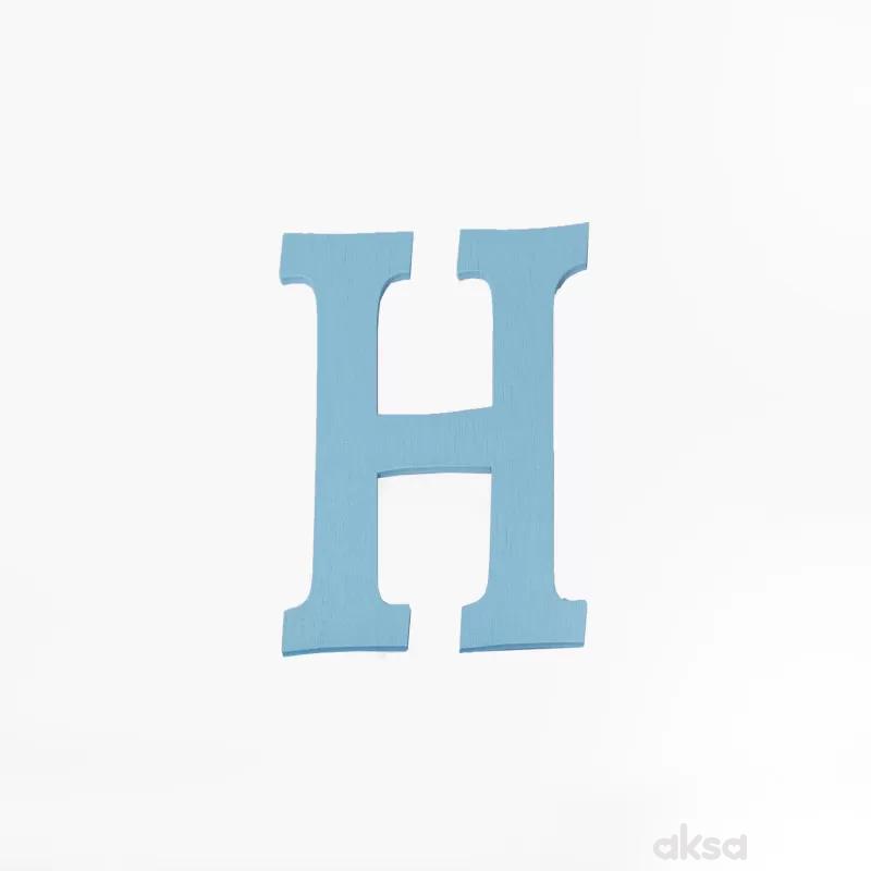 Drveno slovo H plavo 