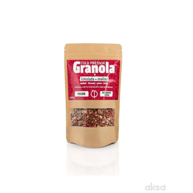 Cold pressok granola čokolada malina 260g