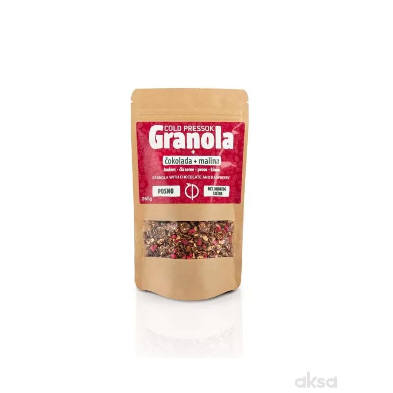 Cold pressok granola čokolada malina 260g 