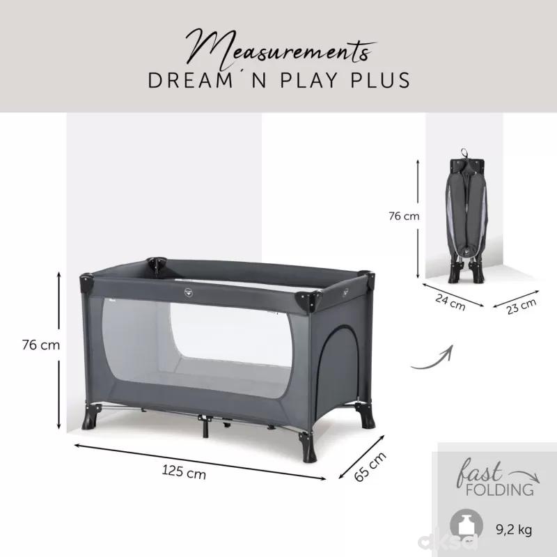 Hauck prenosivi krevetac Dream n play Plus, Grey