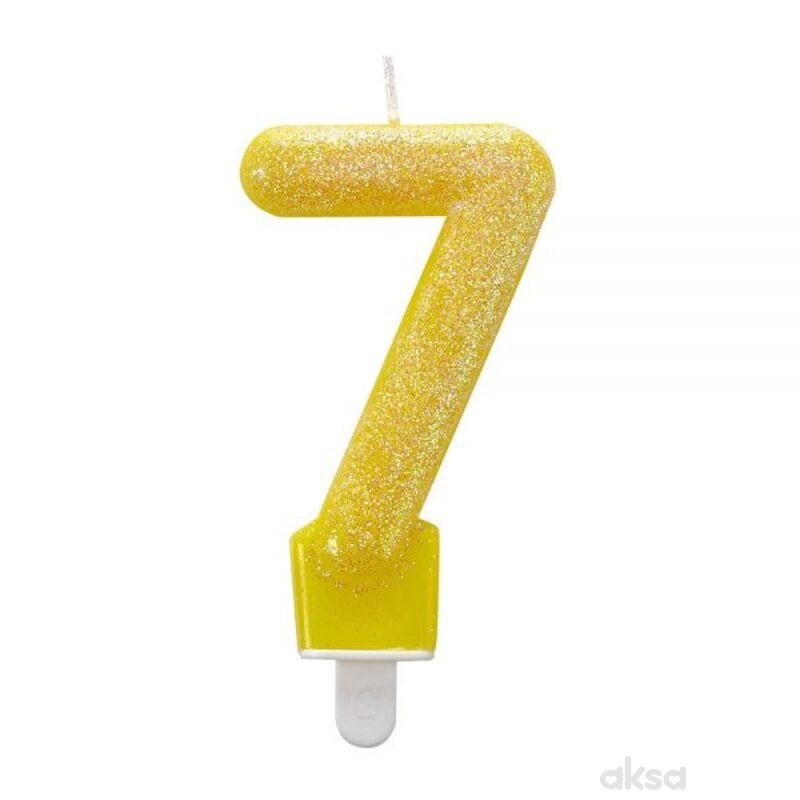 Svećica 7 Glitter 7.6cm 