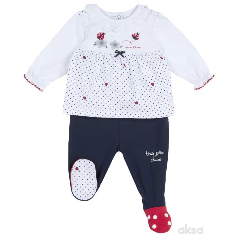 Chicco komplet 2/1(majica dr, pantalone),devojčice