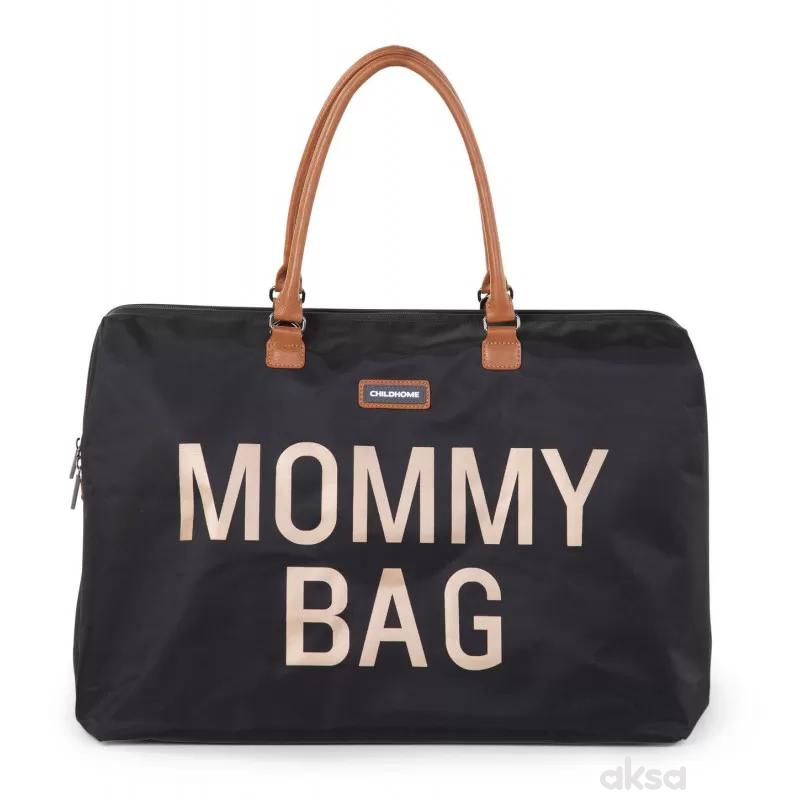 Child home Mommy Bag Big, Ručna torba crno zlatna