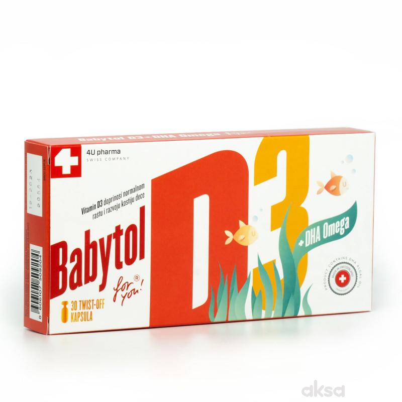 4U Pharma Babytol D3+DHAOmega twist off,30 kapsula 