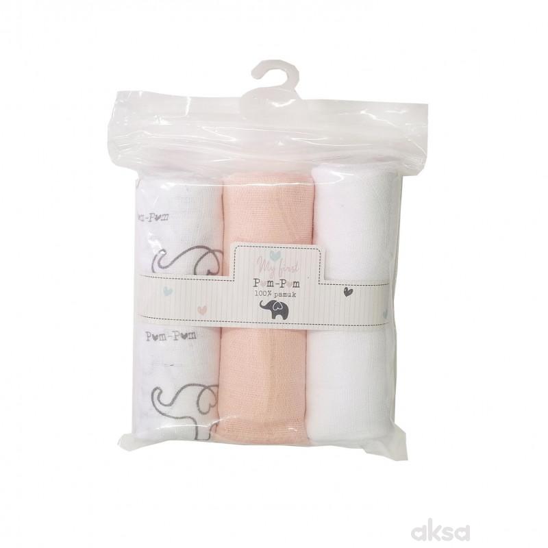 Pom Pom tetra pelene set 3/1, devojčice