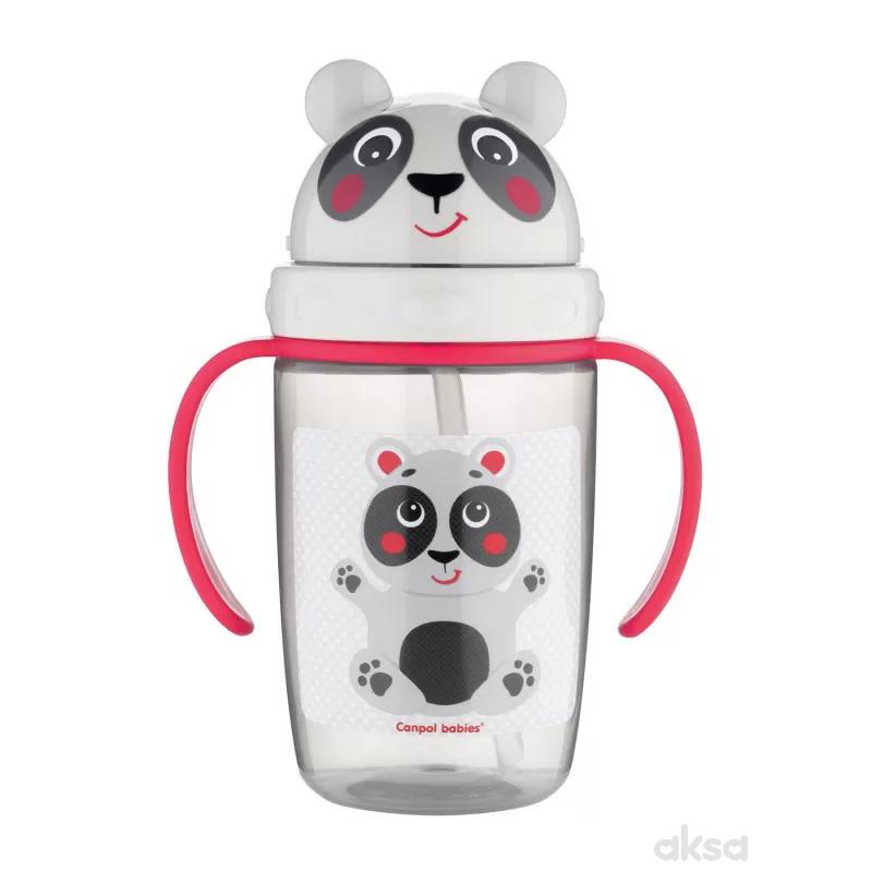 Canpol baby šolja sa slamčicom panda 400ml, 9m+
