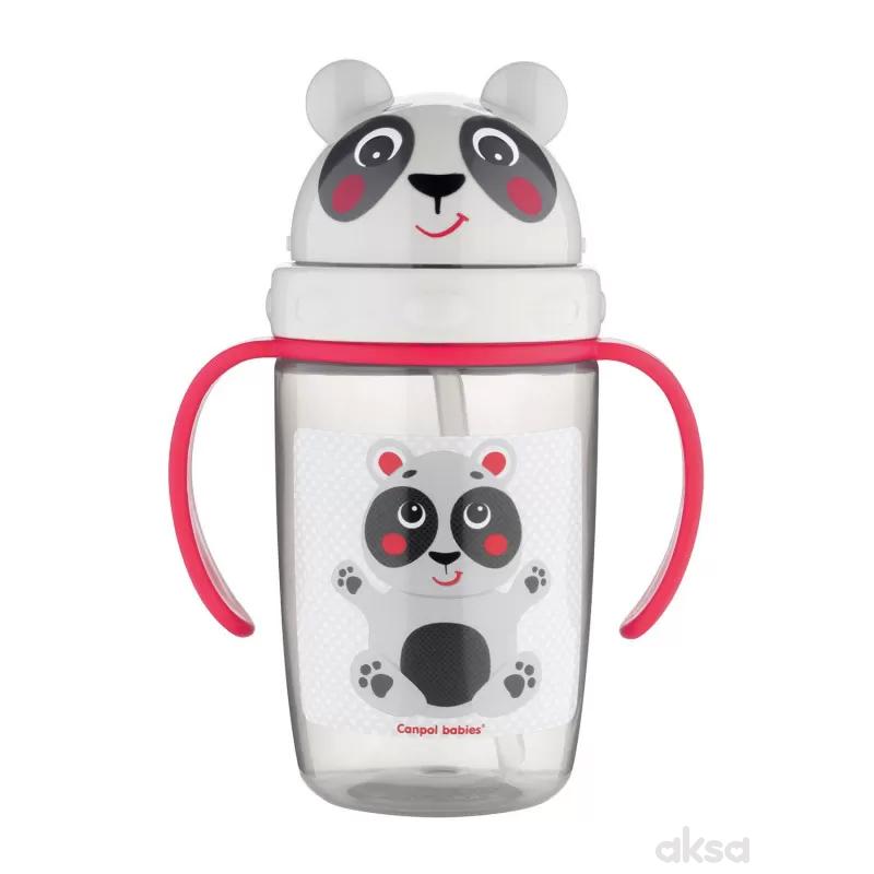 Canpol baby šolja sa slamčicom panda 400ml, 9m+ 