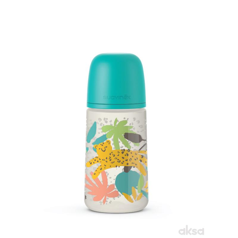 Suavinex flašica srednji protok 270ml, zelena,3m+