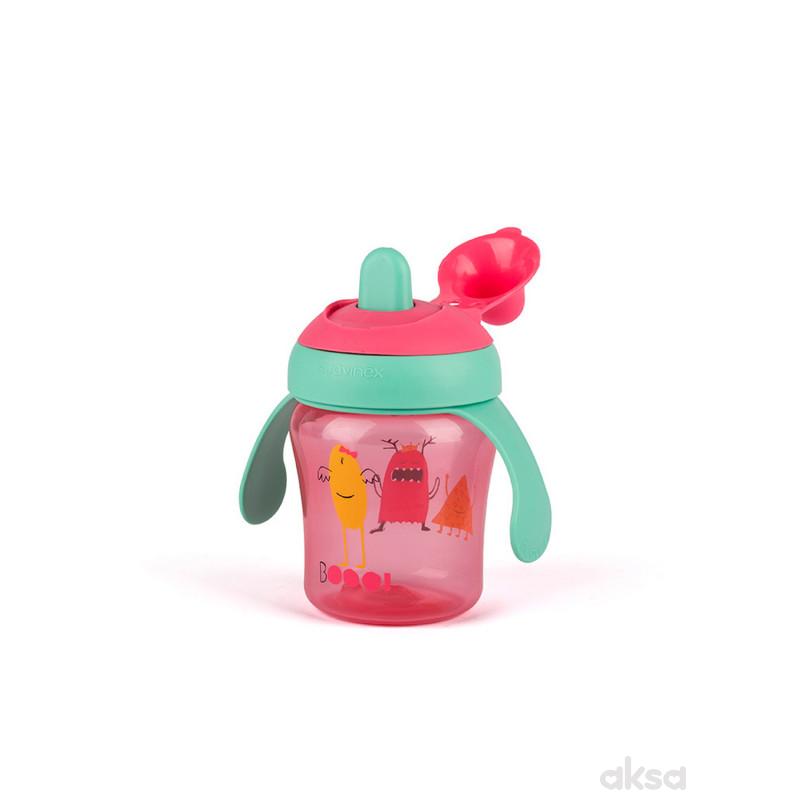 Suavinex šolja sa tvrdim piskom 200 ml, roze , 6m+