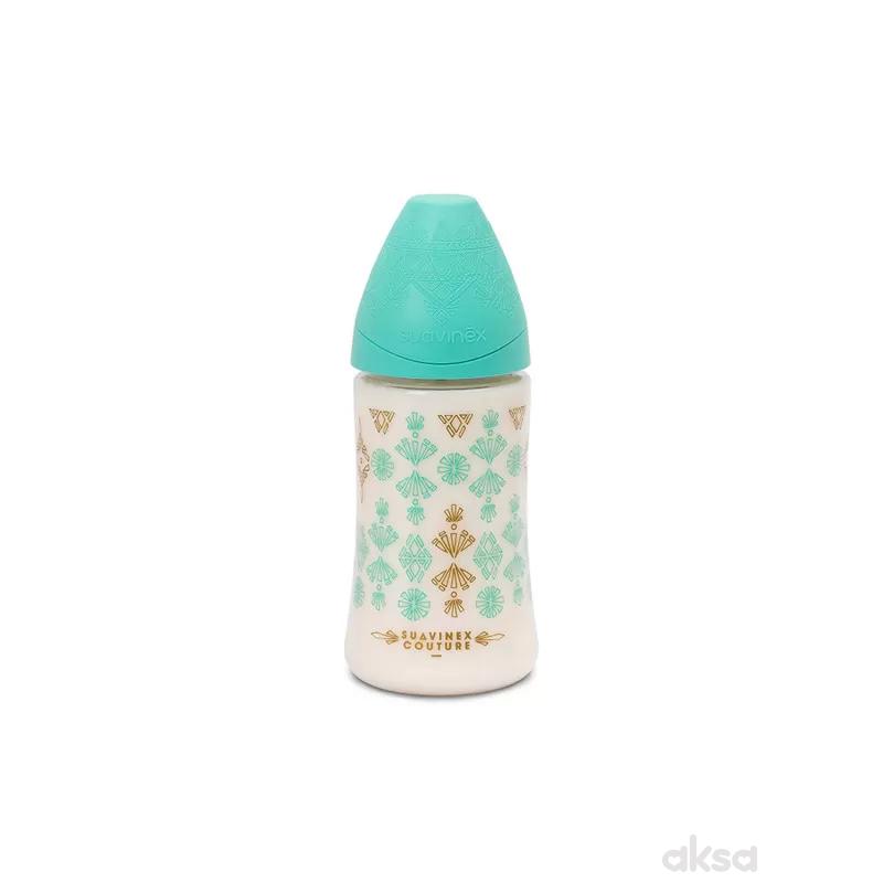 Suavinex flašica 3 protoka 270ml, siva , 0m+