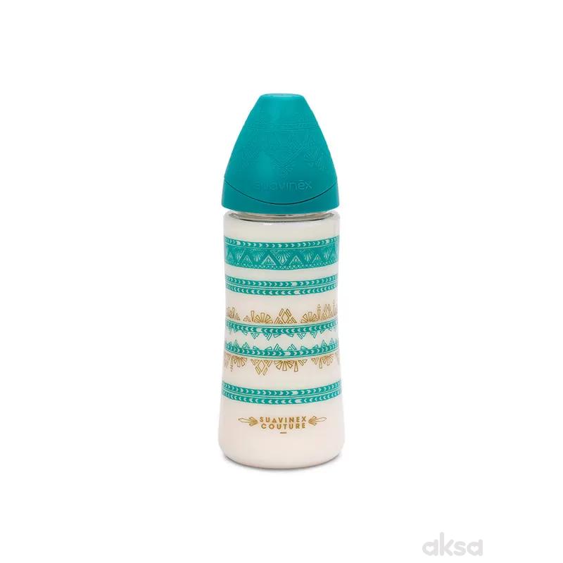 Suavinex flašica brzi protok 360ml, zelena, 4m+