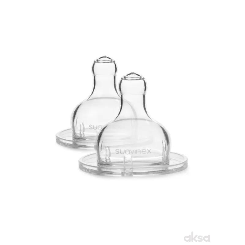 Suavinex cucla okrugla 3P silikon, 2 kom, 0m+