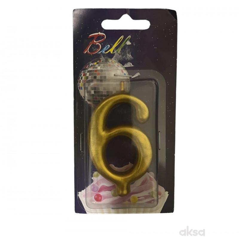 Num. Svećica 6  zlatne,srebrne 