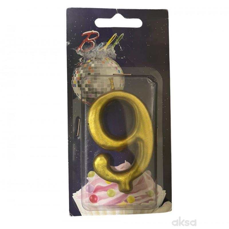 Num. Svećica 9  zlatne,srebrne 