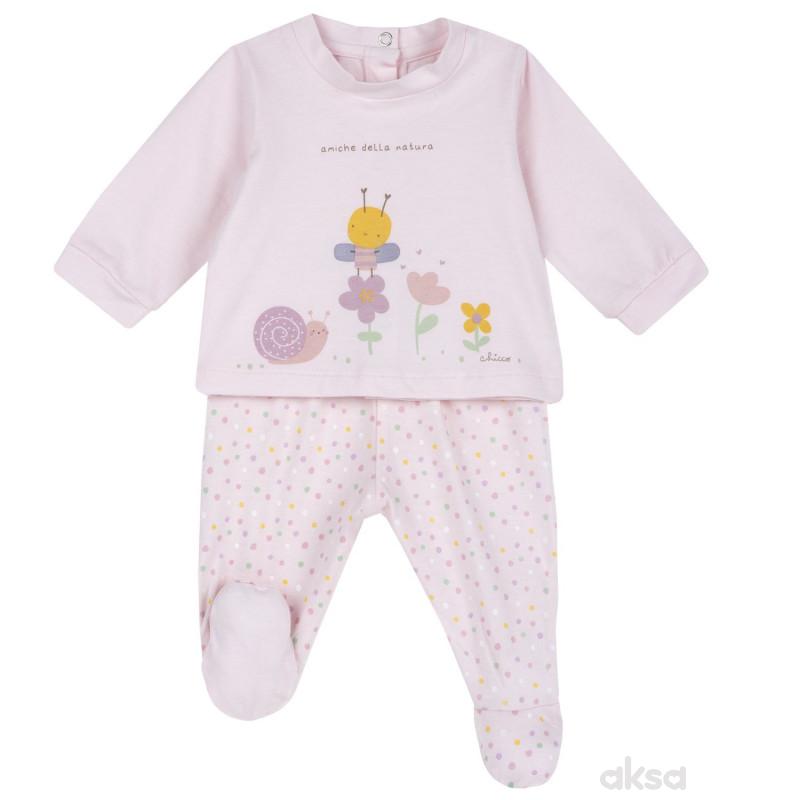 Chicco komplet 2/1 (majica dr,pantalone),devojčice