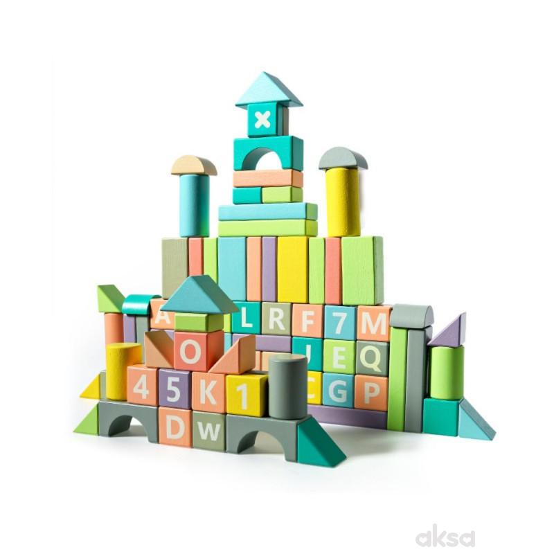 Tooky toy pastelni drveni blokovi 