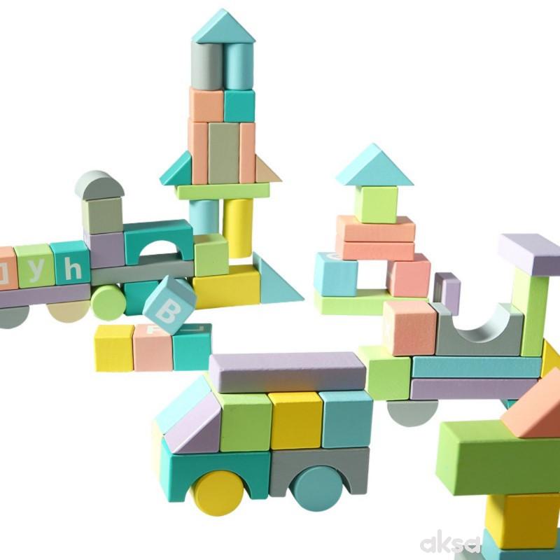Tooky toy pastelni drveni blokovi 