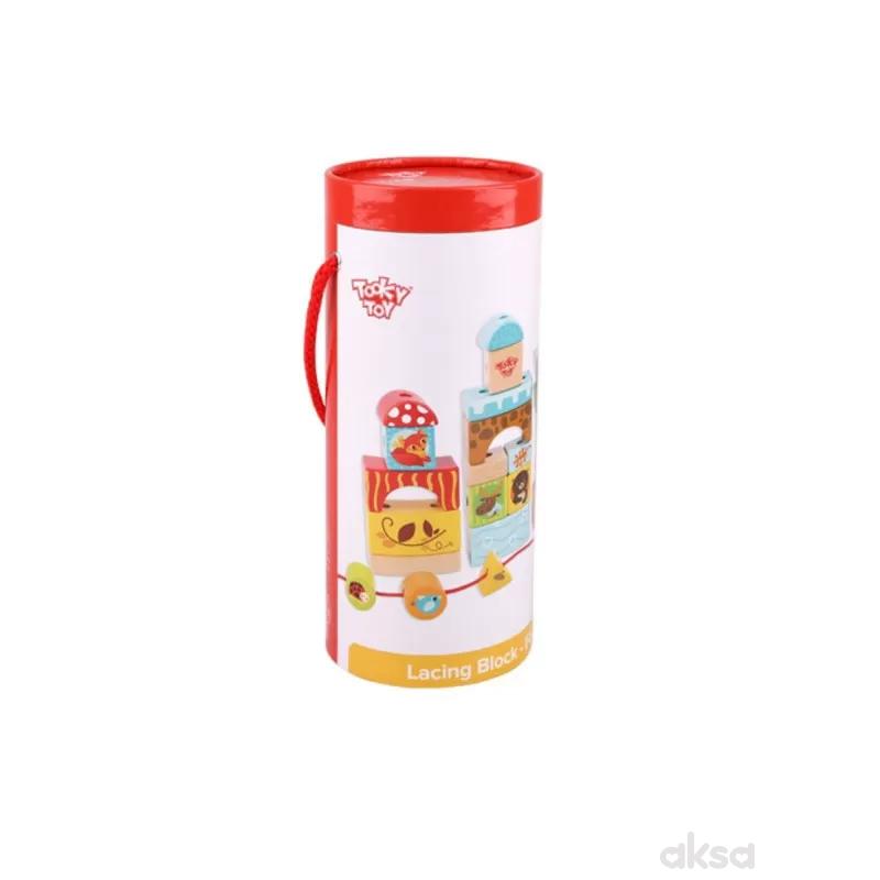 Tooky toy šareni drveni blokovi - šumske životinje