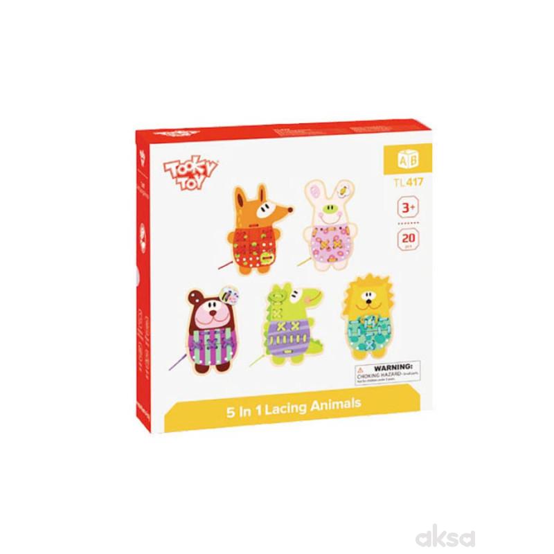 Tooky toy pertlanje životinja - 5 u 1 