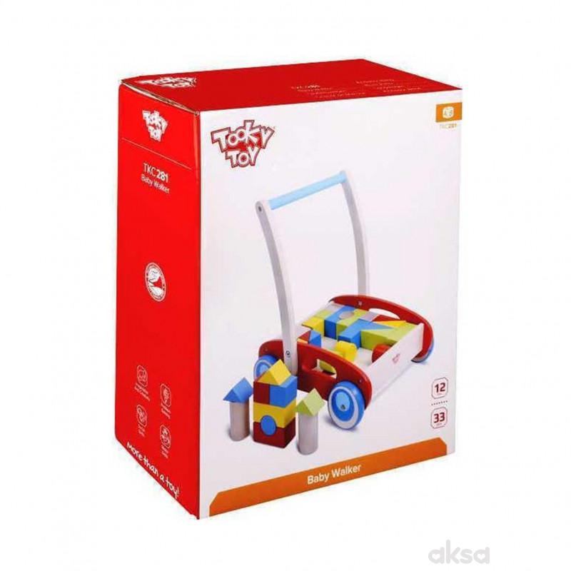 Tooky toy guralica sa drvenim blokovima