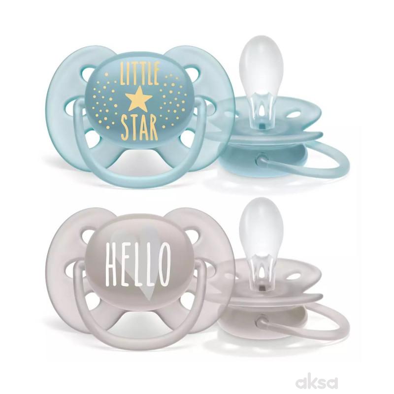 Avent laža soft 6-18M Litllestar/Hello 2/1 bez BPA 