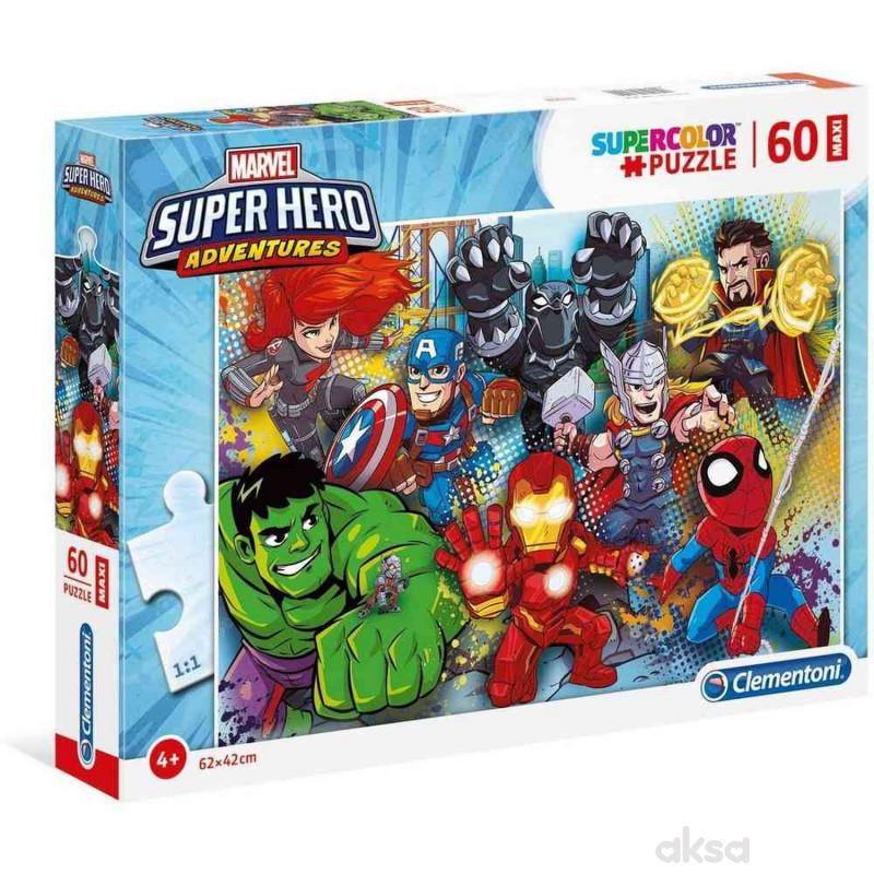 Clementoni  puzzle 60 maxi superhero 