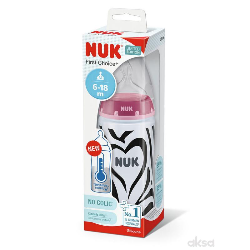 Nuk FC flašica sa tem. Indik monohrom, 300ml 6-18M