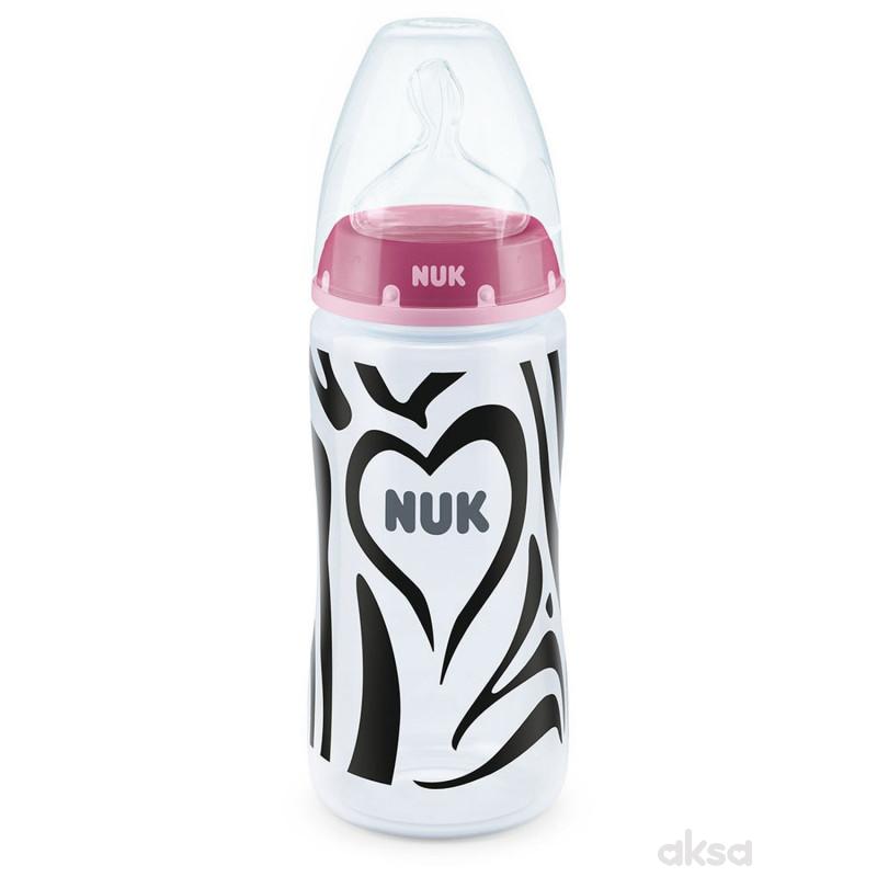 Nuk FC flašica sa tem. Indik monohrom, 300ml 6-18M 