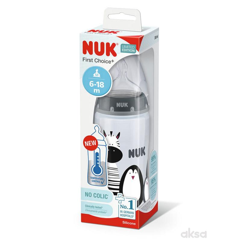 Nuk FC flašica sa tem. Indik monohrom, 300ml 6-18M