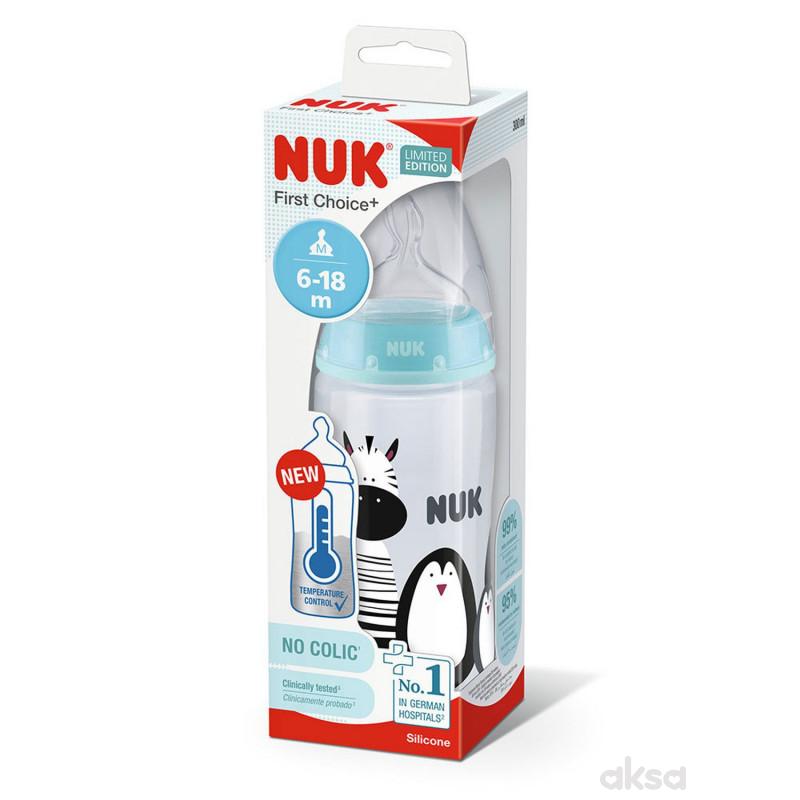 Nuk FC flašica sa tem. Indik monohrom, 300ml 6-18M 