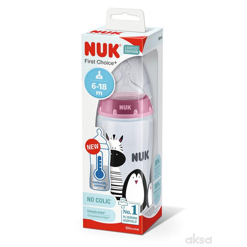 Nuk FC flašica sa tem. Indik monohrom, 300ml 6-18M 