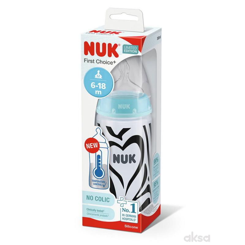 Nuk FC flašica sa tem. Indik monohrom, 300ml 6-18M 