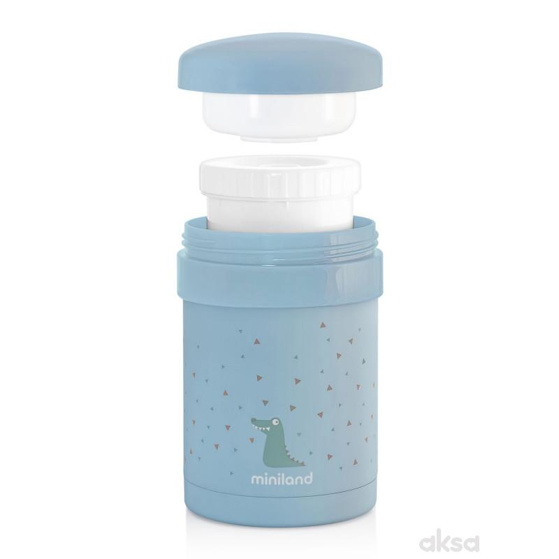 Miniland termos za hranu sa dve posude plavi,700ml
